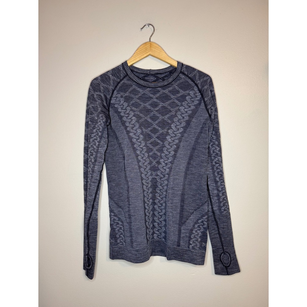 Lululemon Seamless‎ Long Sleeve Top Gray Thumbholes Size 6